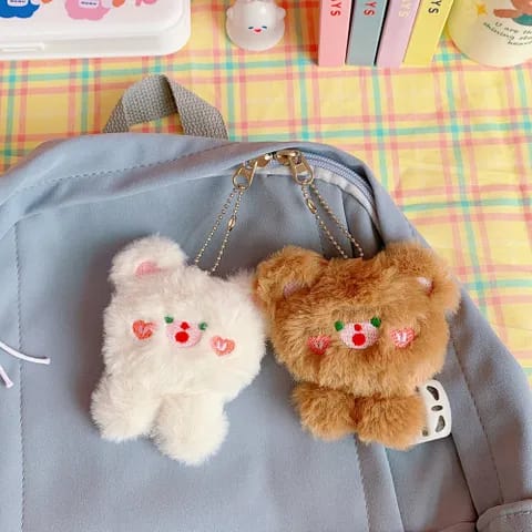 Cute soft kawaii bear plush bag pendant