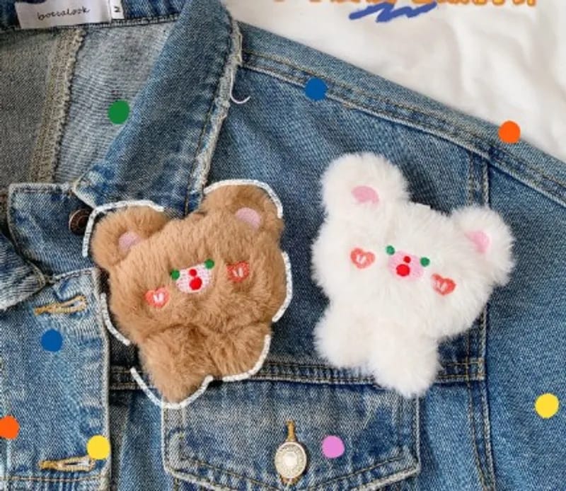 Cute soft kawaii bear plush bag pendant