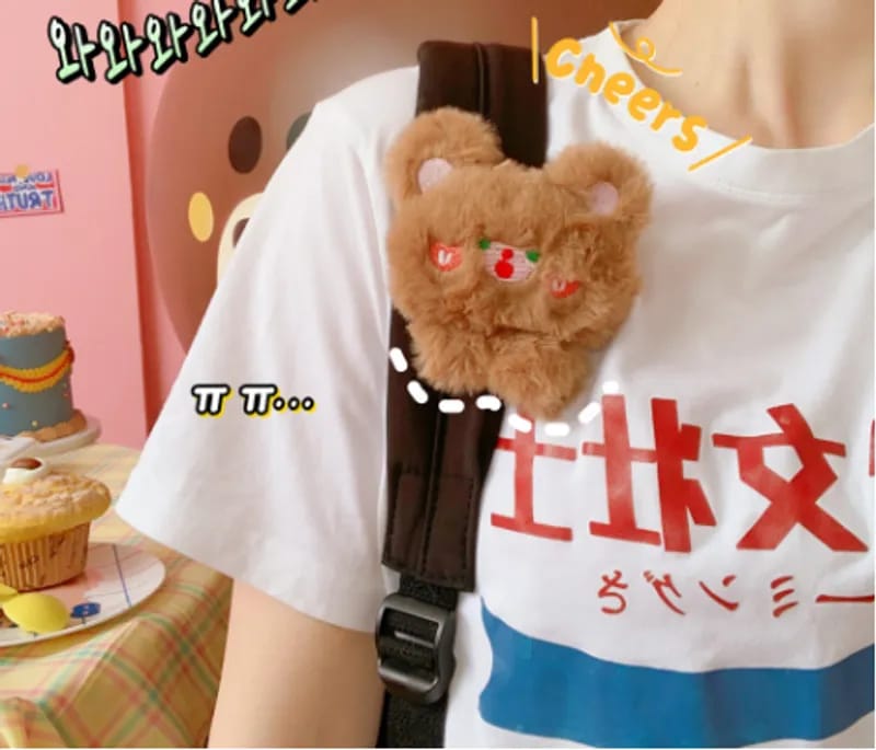 Cute soft kawaii bear plush bag pendant