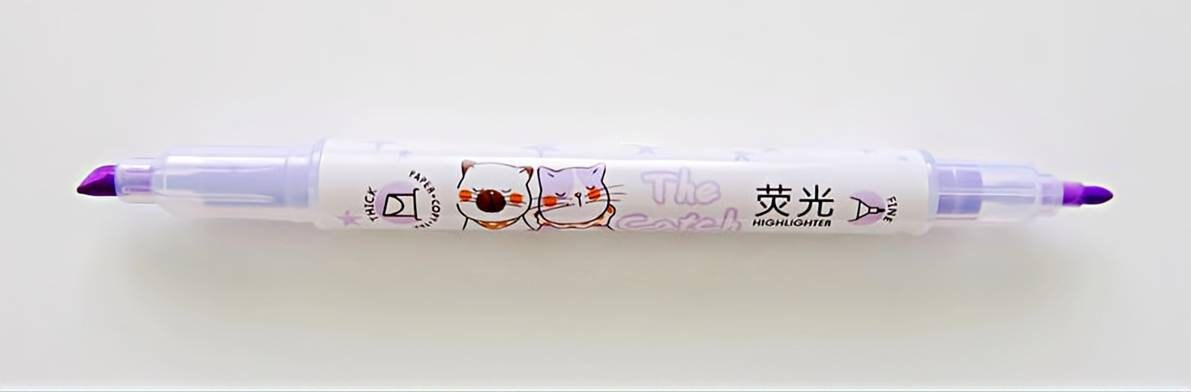 Double Sided Scented Kawaii Highlighters| Marker Pens | Set of 6 Cat Highlighters | Drawing| Journaling | Highlighting| Cute Crafts Japanese