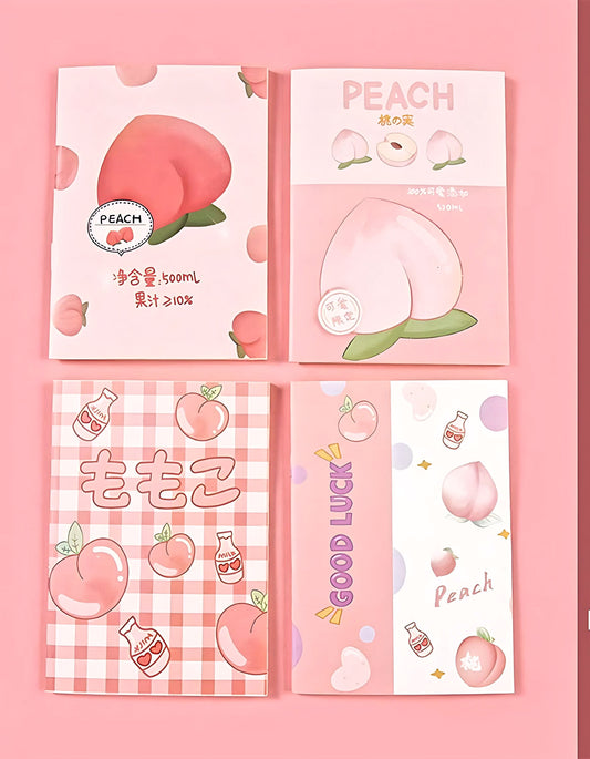 Cute Peach Notebook | Kawaii Kitsch | A5 Lined Notebook | Bear Stationary Journal Cute Diary| Ruled Pages| Stationary Gift | Gifts for Kids