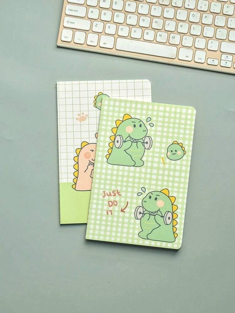 4Pcs Cute Dino Notebook | Kawaii Kitsch| A5 Lined Notebook| Bear Stationary Journal Cute Diary | Ruled Pages|Stationary Gift| Gifts for Boys