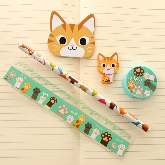 5 Pcs Stationery Set, Kitty Cat Stationery, Kawaii Stationery, Cute School Supplies| Stocking Fillers| Girls Birthday Party Bag| Cute Gifts