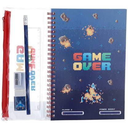 6Pcs Cute Stationery Set for Boys, Game Over Notepad, Game-themed stationery, Cute gifts for boys, novelty gift for nephew