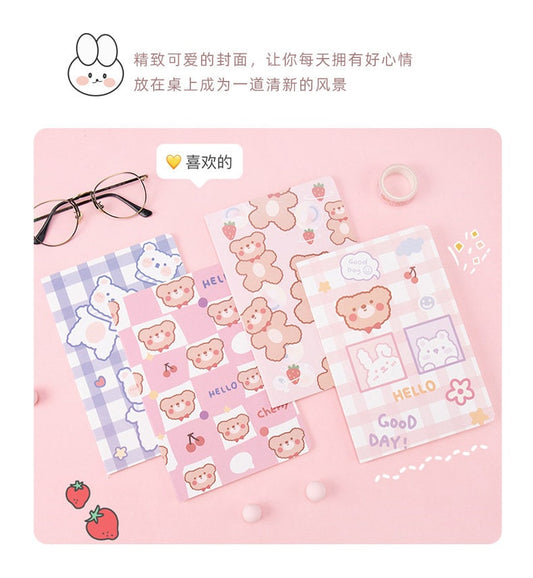 Cute Bear Notebook | Kawaii Kitsch | A5 Lined Notebook | Bear Stationary Journal Cute Diary | Ruled Pages| Stationary Gift | Gifts for Kids
