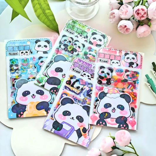 Kawaii Stickers Sheet Set for Bullet Journal Scrapbooking DIY Diary Planner Waterproof Sticker Sheet, Kawaii Panda Sticker Highlighter Decal