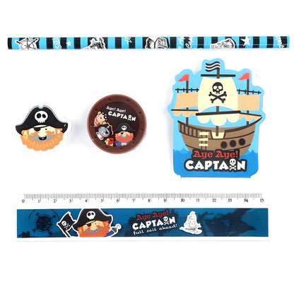 5Pcs Stationery Set for Boys, Pirate Stationery Set, Cute Stationery for Boys, Boys Birthday gift for him, Stocking Stuffer, Kawaii for boys