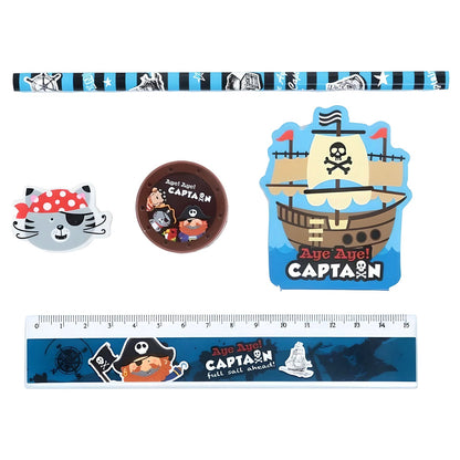 5Pcs Stationery Set for Boys, Pirate Stationery Set, Cute Stationery for Boys, Boys Birthday gift for him, Stocking Stuffer, Kawaii for boys