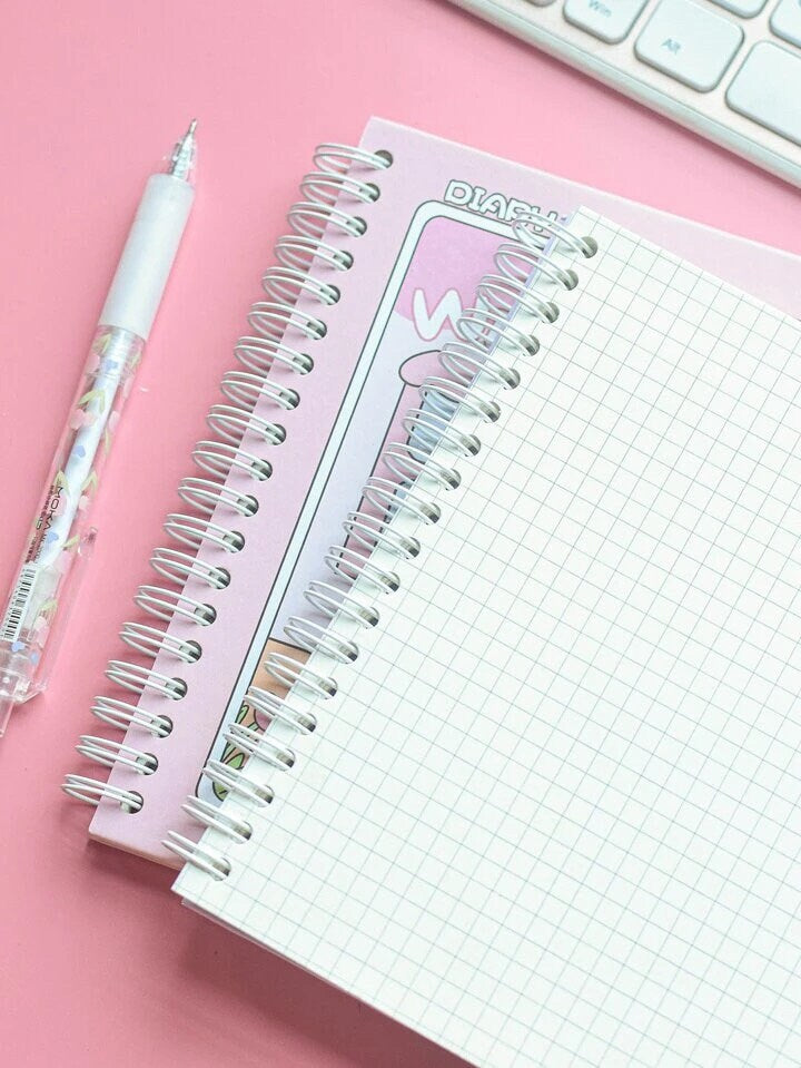 Cartoon Graphic Spiral Notebook, Kids Journal Diary, Kawaii Stationery, Cute Gifts for Kids