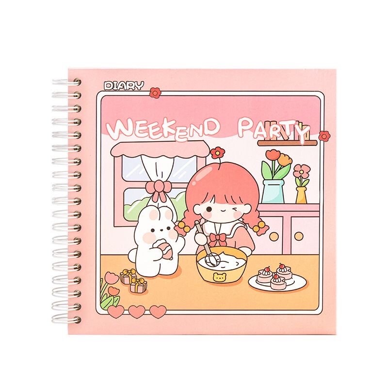 Cartoon Graphic Spiral Notebook, Kids Journal Diary, Kawaii Stationery, Cute Gifts for Kids