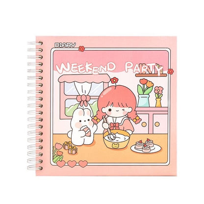 Cartoon Graphic Spiral Notebook, Kids Journal Diary, Kawaii Stationery, Cute Gifts for Kids