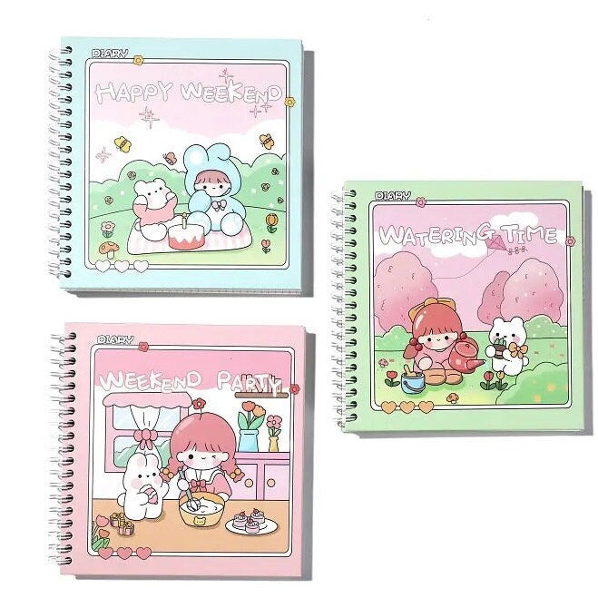 Diary for Kids, Cartoon Graphic Spiral Notebook, Kids Journal Diary, Kawaii Stationery, Cute Gifts for Kids