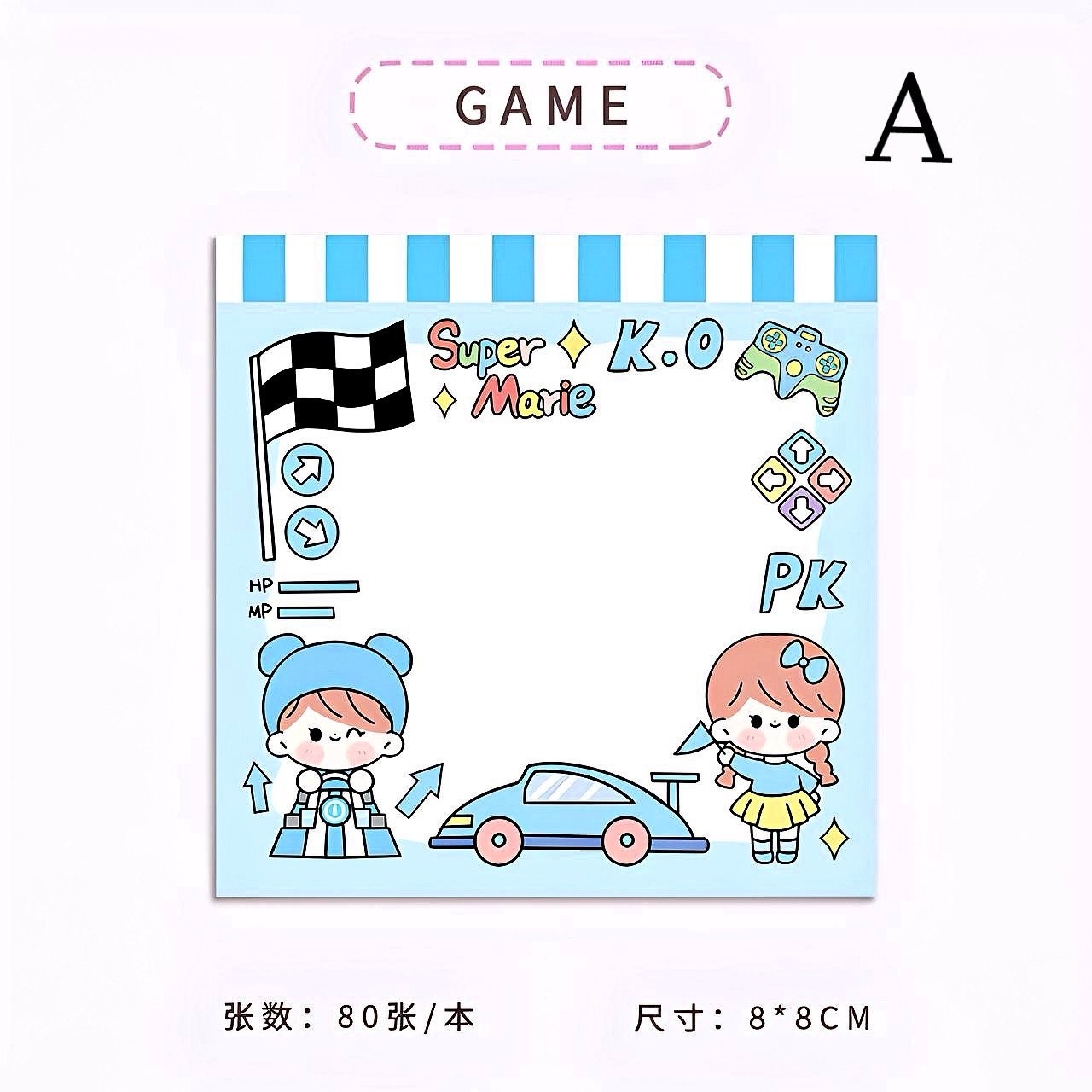 Cute Notepad, Kawaii Stationery 80 pages/set Kawaii INS Girl N Times Sticky Note Planner Sticker To Do List Planner Stationery School Office