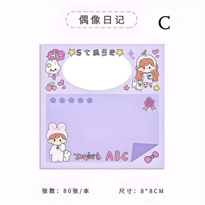 Cute Notepad, Kawaii Stationery 80 pages/set Kawaii INS Girl N Times Sticky Note Planner Sticker To Do List Planner Stationery School Office