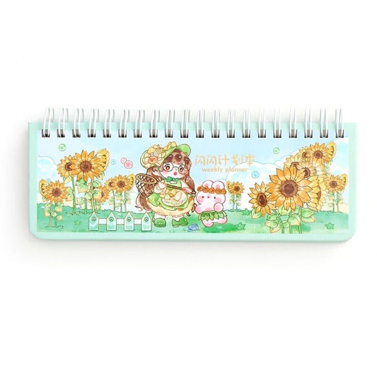 Cute Planner for Kids, Cute Weekly Planner, Gifts for Kids, Cute Notebooks, Kawaii Diary, Cute Journal Supplies, Green Stationery