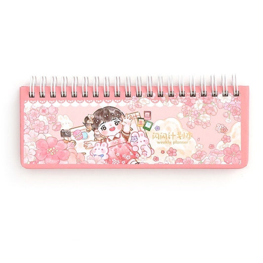 Pink Stationery Planner for Kids, Cute Weekly Planner, Gifts for Kids, Cute Notebooks, Kawaii Diary, Cute Journal Supplies, Kawaii Notebooks